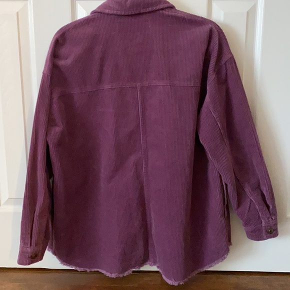 Zara Corduroy Shacket Shirt Jacket sz Small Purple - Picture 5 of 6
